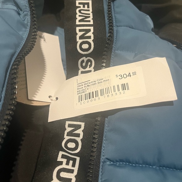 Stella McCartney Blue Puffer Jacket with Black Accents - Picture 3 of 3